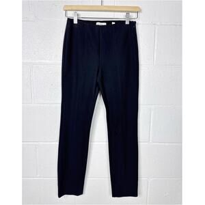 Vince Black Pull On Pants Womens Small Slim Fit Back Slit Elastic Waist